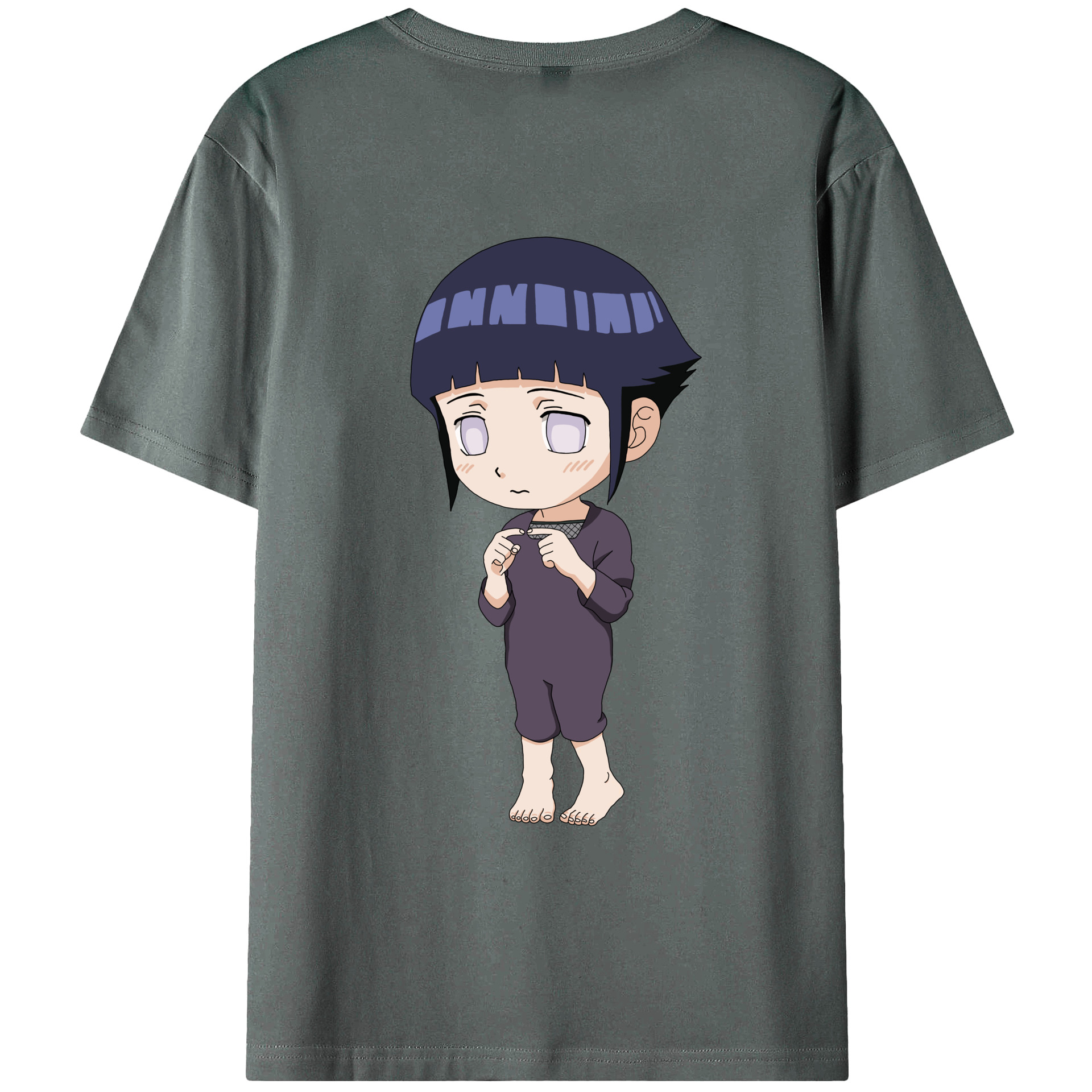 （画像用） NARUTO -ナルト- 日向ヒナタ Hyūga Hinata 綿100％ メンズ半袖Tシャツ（バックプリント） 通気性